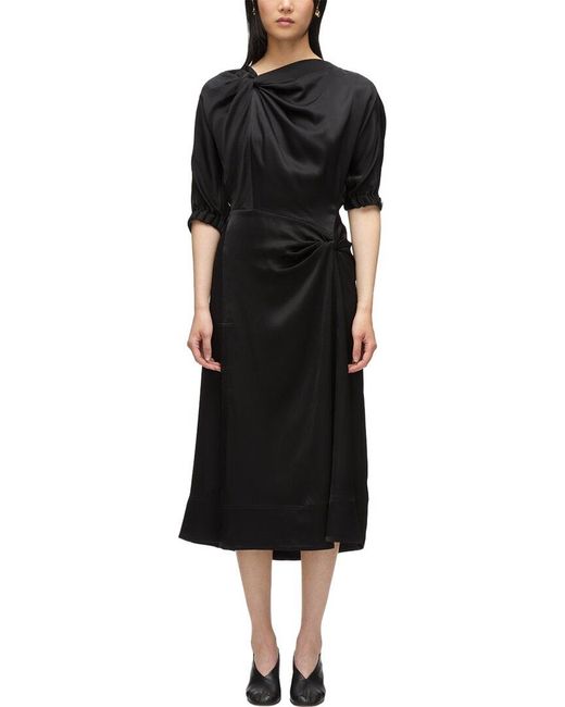 3.1 Phillip Lim Black Asymmetric Draped Dress