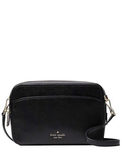 Kate Spade Black Lauryn Saffiano Leather Camera Bag