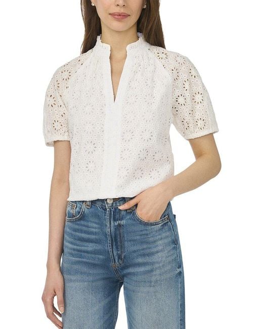 Cece White Woven Top
