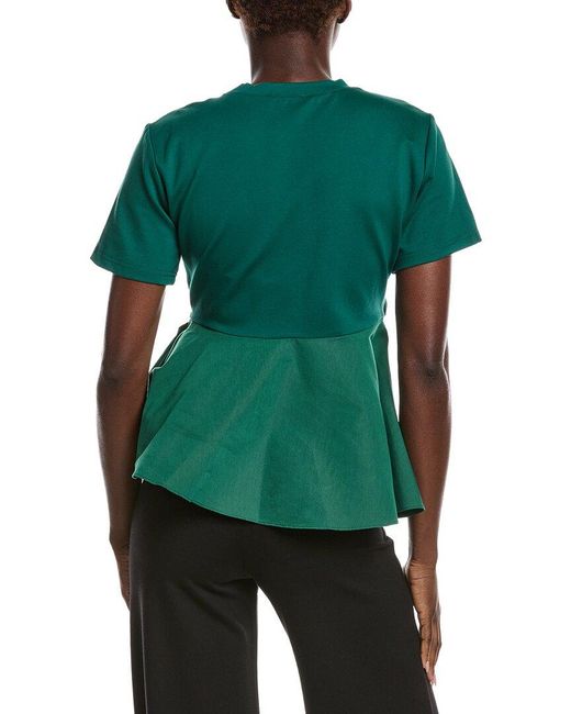 Gracia Green Crewneck Oversized Bow Top