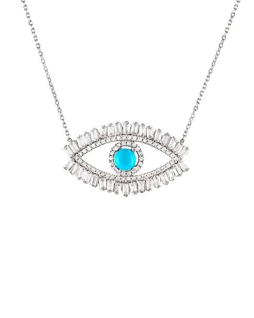 Sphera Milano Blue 18K Over Cz Necklace