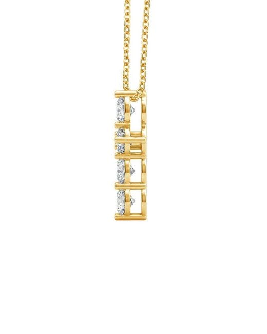 Lab Grown Diamonds Metallic 14K 2.00 Ct. Tw. Lab-Grown Diamond Cross Pendant