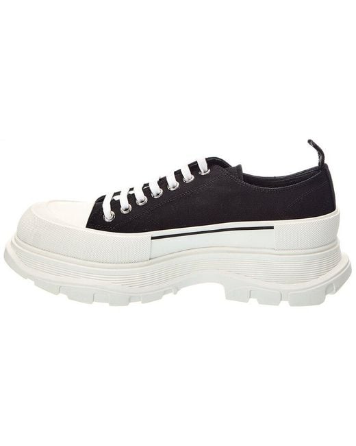 McQueen White Tread Slick Canvas Sneaker
