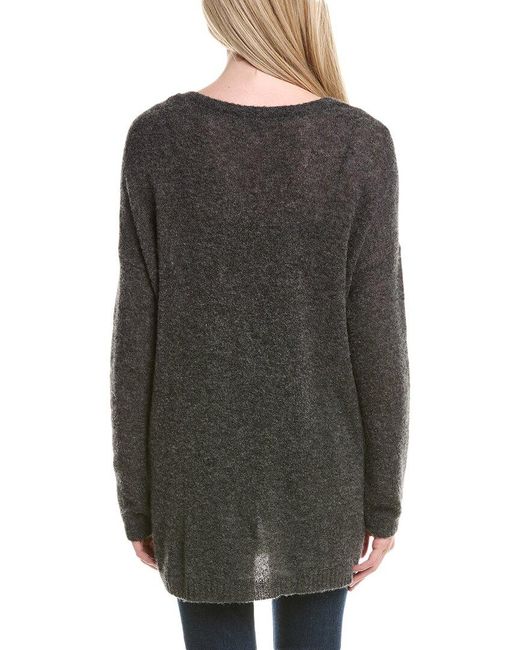 Autumn Cashmere Black Oversize Rugby Cashmere & Silk-Blend Tunic Sweater