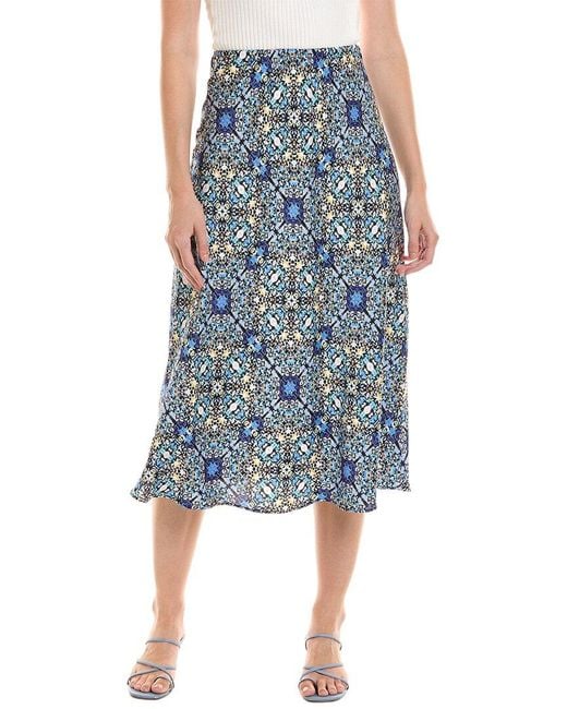 NIC+ZOE Blue Filagree Tile Slip Skirt