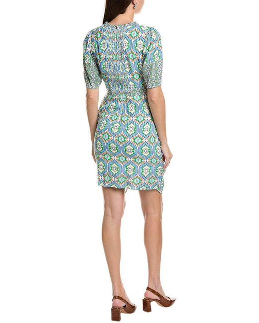 Hale Bob Blue Draped Midi Dress