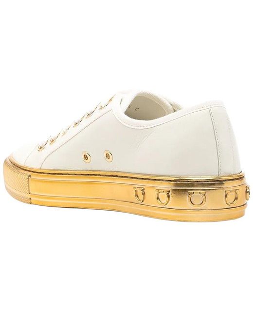 Ferragamo Metallic Tully Leather Sneaker
