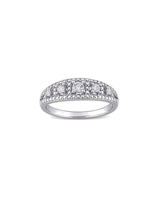 Rina Limor White 10k 0.24 Ct. Tw. Diamond Semi-eternity Ring