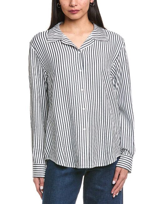 Splendid Gray Stripe Fashion Top