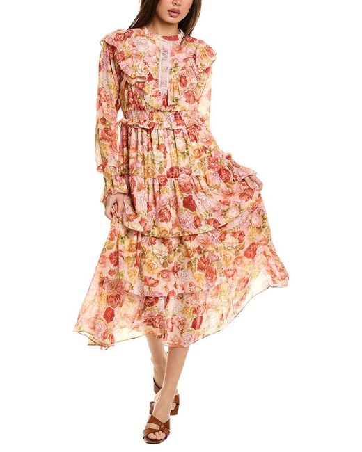 Rachel Parcell White Ruffle Midi Dress