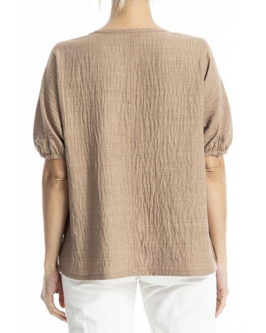 Max Studio Natural V-Neck Top