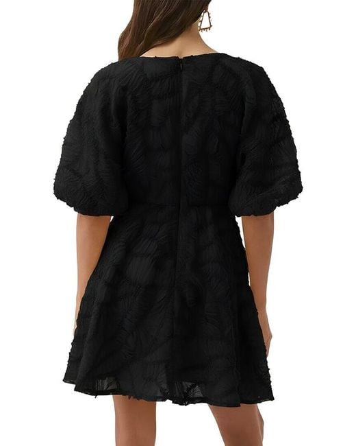 MIRA RICHI Black Solid Mini Dress