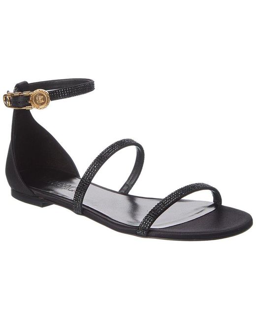 Versace Metallic Safety Pin Satin Sandal