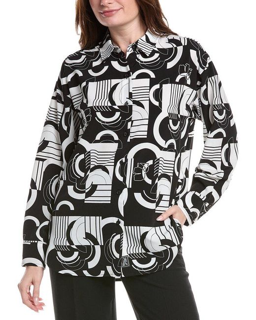Karl Lagerfeld Black Oversize Utility Blouse