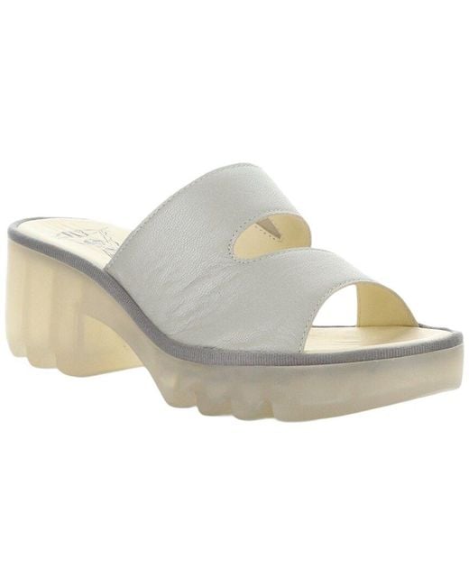 Fly London White Tech Leather Sandal