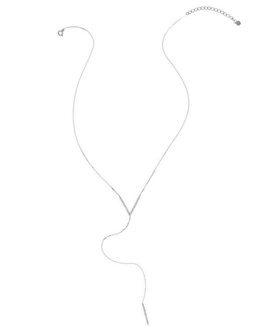 Adornia White Silver Crystal Necklace