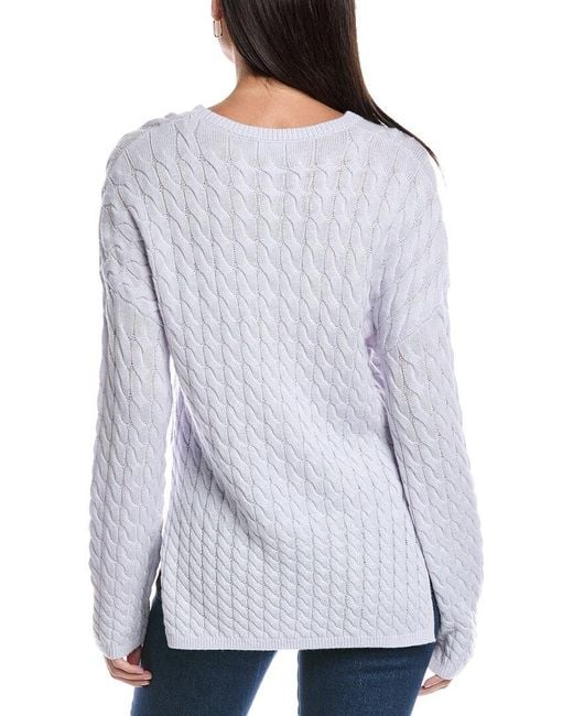 Theory Blue Karina Cable Wool & Cashmere-Blend Sweater