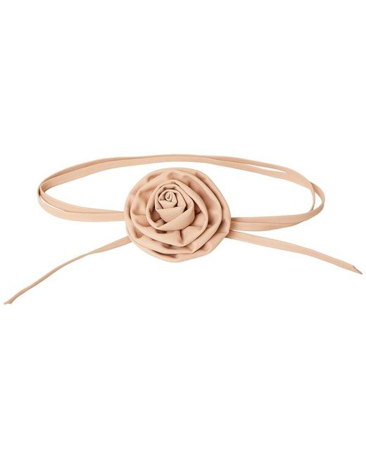 B-Low The Belt White Rosette Leather Wrap Belt