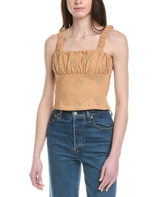 Line & Dot Blue Brin Top