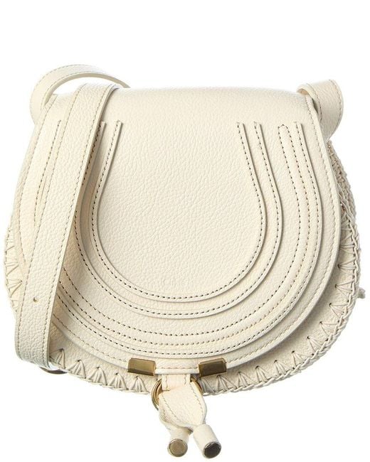 Chloé Natural Marcie Small Crochet & Leather Bag