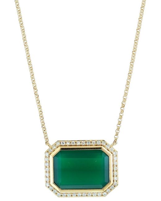 Effy Fine Jewelry Green 14K 5.80 Ct. Tw. Diamond & Onyx Necklace