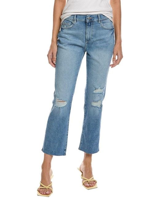 DL1961 Blue Patti Droplet High-rise Straight Jean