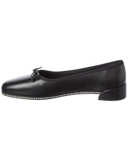 Christian Louboutin Black Sweetie Strass Leather Ballerina Flat
