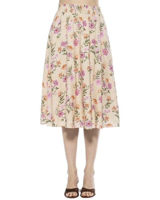 Alexia Admor Natural Kliene Linen-Blend Skirt
