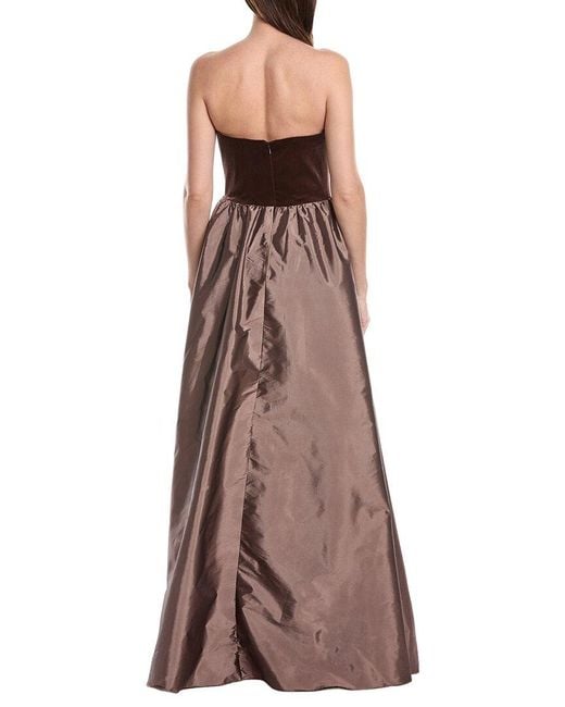Rene Ruiz Brown Sculpted Bodice Gown