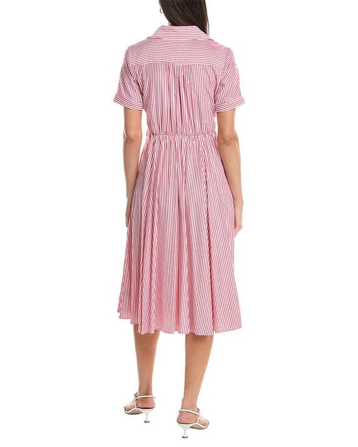 Tahari Pink Short Sleeve Midi Dress