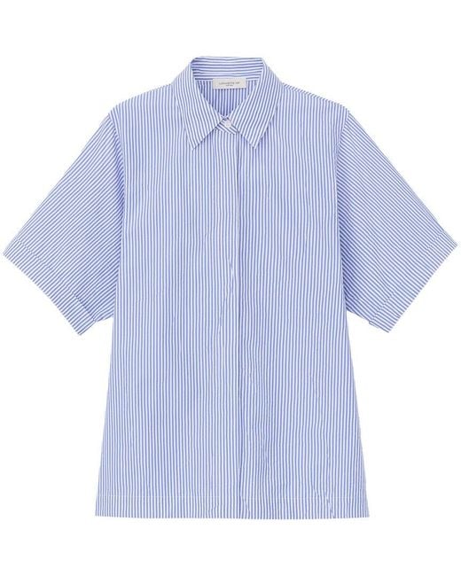 Lafayette 148 New York Blue Box Sleeve Blouse