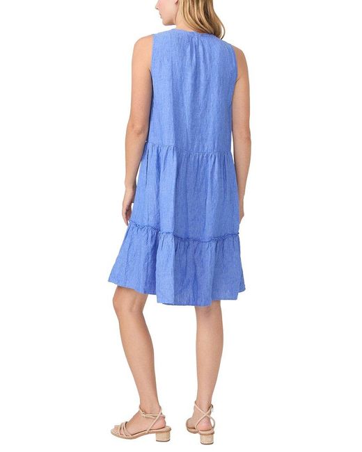 J.McLaughlin Blue Christa Linen-Blend Dress