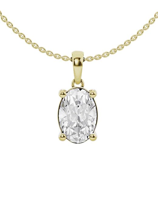 Lab Grown Diamonds Metallic 14k 2.00 Ct. Tw. Lab Grown Diamond Solitaire Pendant Necklace