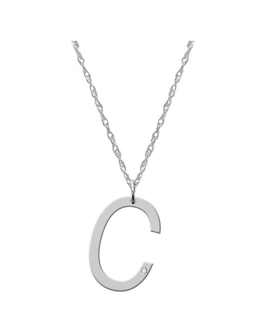 Jane Basch Metallic Silver Diamond Block 24in Initial Necklace (a-z)