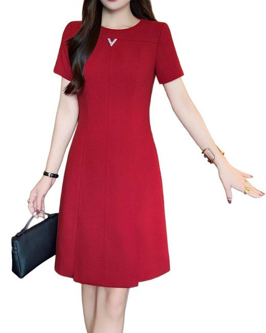 BURRYCO Red A-Line Dress