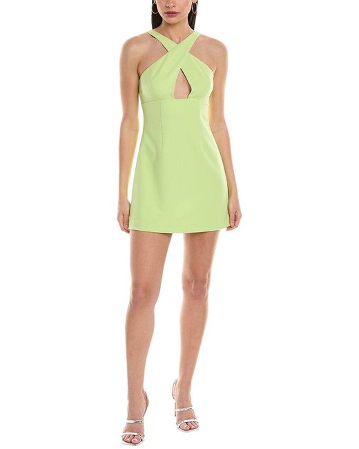 French Connection Green Whisper Ruth Crossover Mini Dress