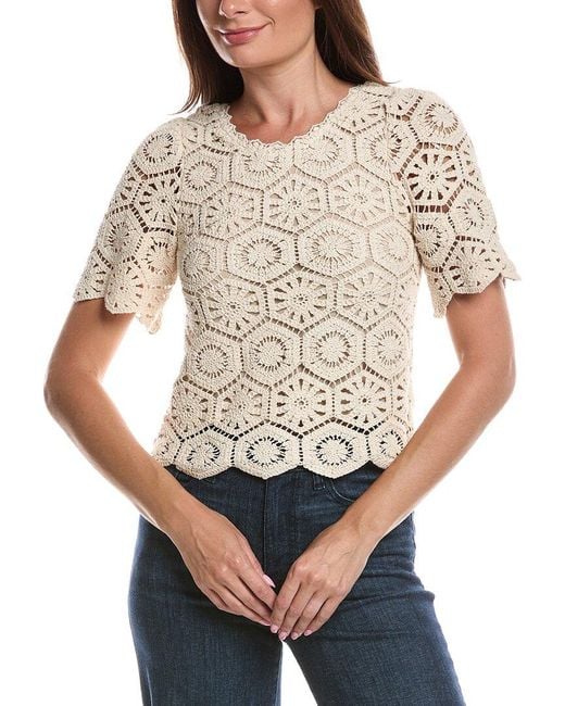 Z Supply Gray Raquel Lace Top
