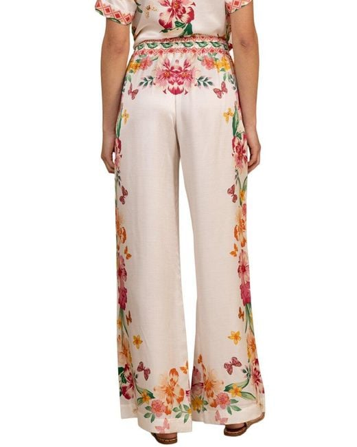 Hale Bob Natural Selene Silk-Blend Pant