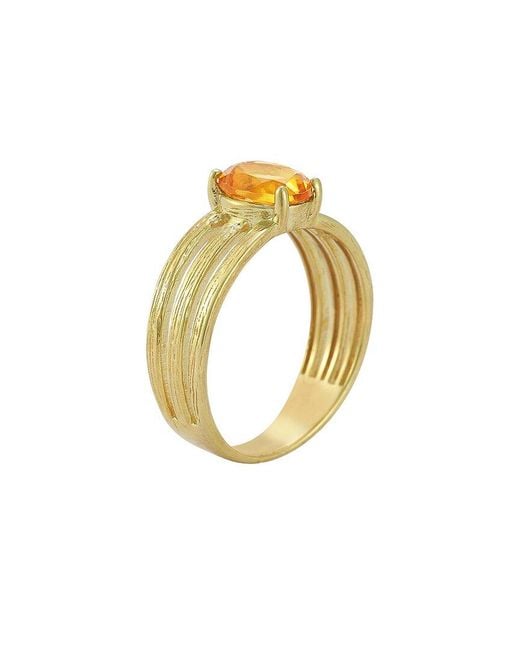 Reiss Metallic 14k 1.17 Ct. Tw. Citrine Cocktail Ring
