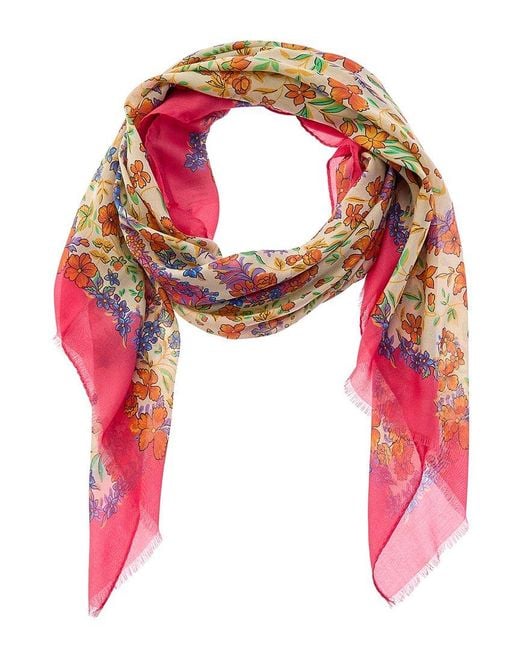 Etro Pink Silk-Blend Scarf