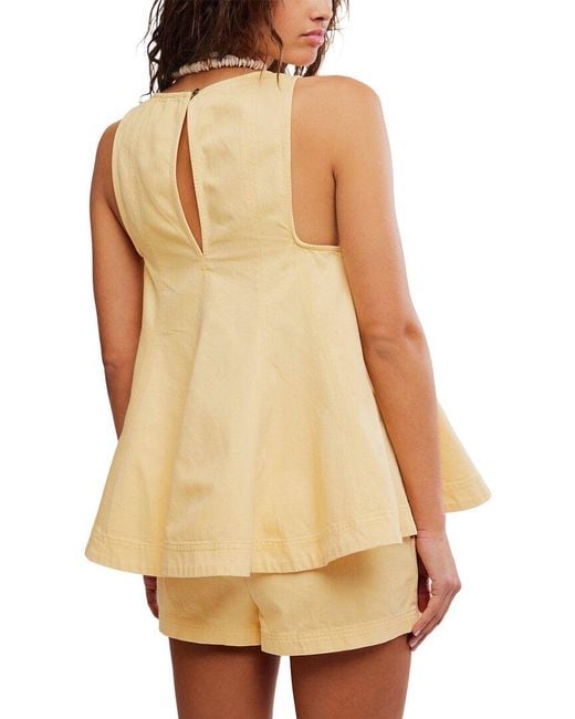 Free People Natural 2Pc Cassius Relaxed Fit Top & Short Set