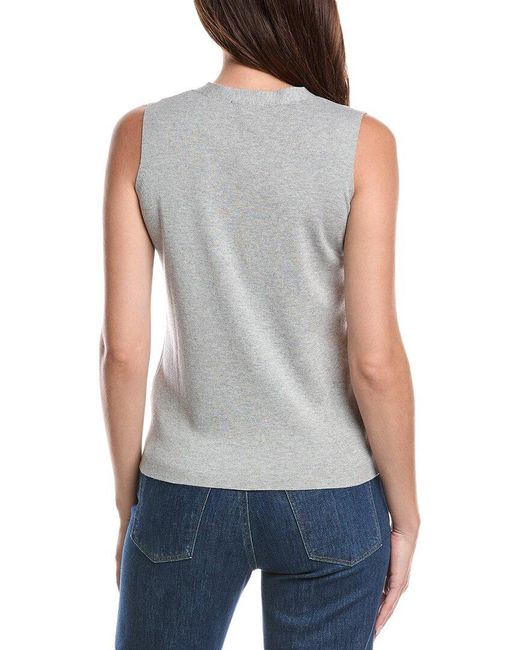 Forte Blue Button Silk & Cashmere-Blend Sweater Vest