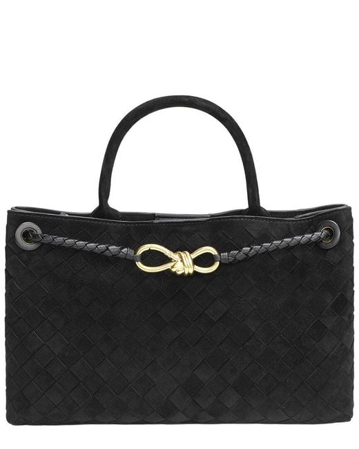 Tiffany & Fred Paris Black Tiffany And Fred Paris Woven Suede Leather Top Handle Satchel