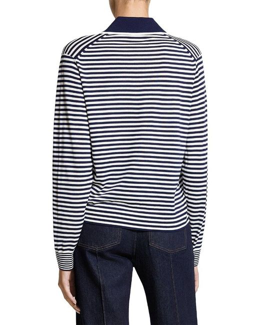 Theory Blue Stripe Boy Wool Sweater