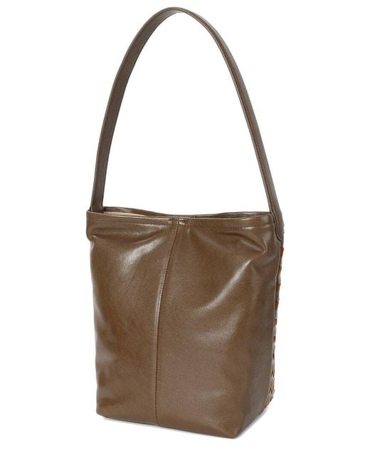 Tiffany & Fred Paris Brown Structured Suede & Leather Tote