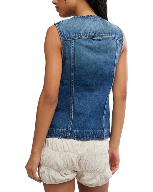 Free People Blue Maris Denim Vest