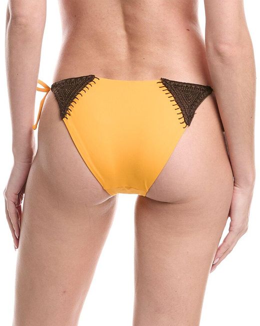 WeWoreWhat Orange Crochet Combo Tie Bikini Bottom