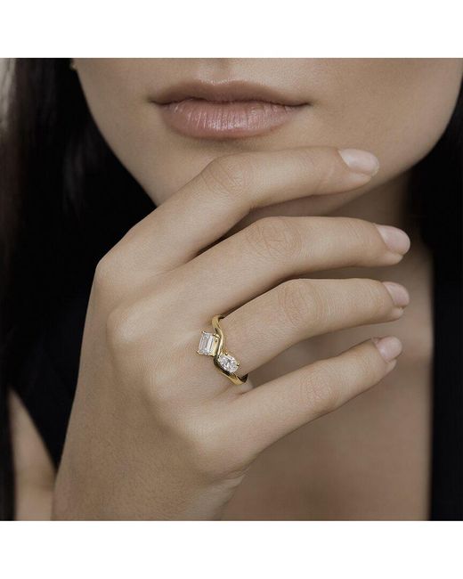 Lab Grown Diamonds Metallic 18K Over 1.16 Ct. Tw. Lab-Grown Diamond Promise Ring