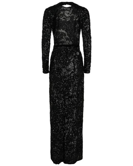 Givenchy Black Embroidered Sequin Gown
