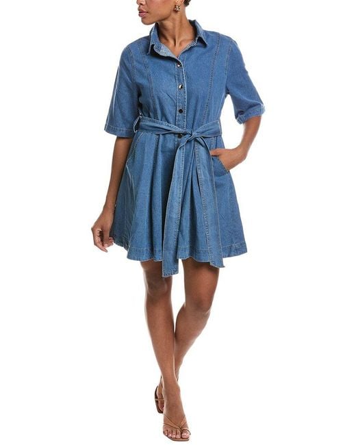 Estellina Blue Denim Mini Dress